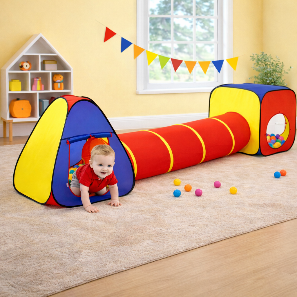 Kinder Pop-up Spielzelt | Bällebad | Tunnel | Versteck