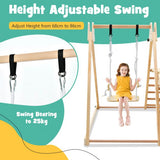 Indoor Folding Eco Wood Montessori Climbing Gym with Swing | Slide | Climbing Wall | Natural | 3 Years+