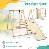 4-in-1 Indoor Folding Eco Montessori Climbing Gym with Swing | Slide | Climbing Wall | Natural | 3 Years+