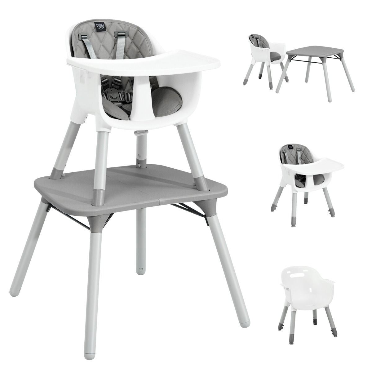 Baby high chair with removable tray store