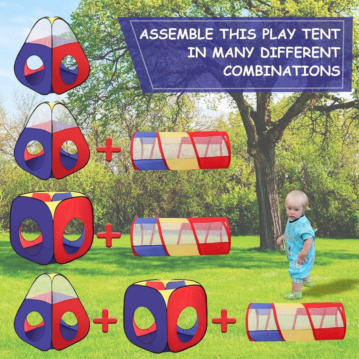 children's play tent and tunnel Kids 4-in-1 Pop Up COLOR:Coyote Tan (30D bothside silicon) Wohnmobil-Stellplatz – Ausstattung - Made with high quality Ständer