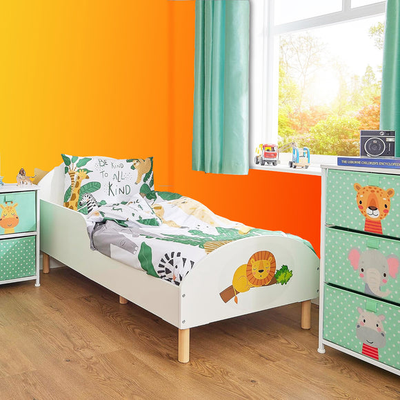 Safari Jungle Children's Bed with Side Protectors | Toddler Bed | 18m - 5 Years