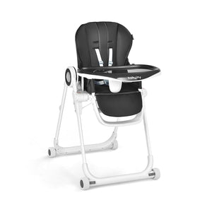 Folding & Height Adjustable Baby High Chair | Lockable Wheels | Removable Trays | Cushion