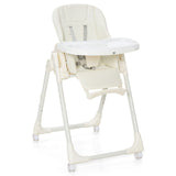 Folding Adjustable High Chair with 5 Recline Positions for Babies Toddlers Beige