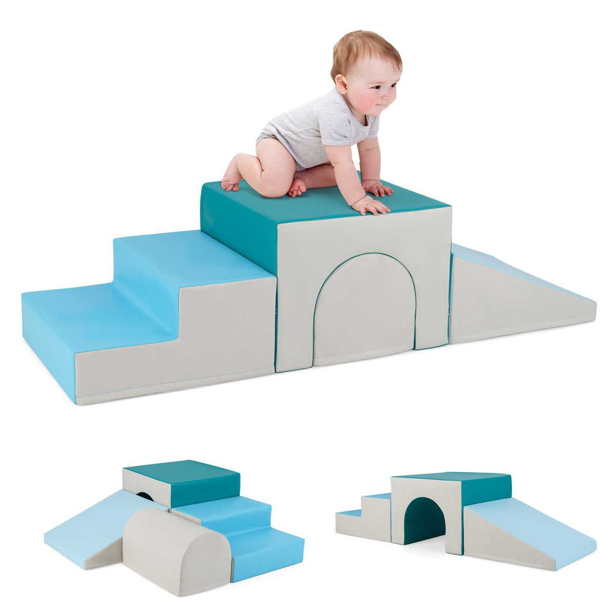 Soft Play Children's First Climb & Slide Cuboid Play Set Activity Toy