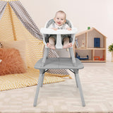 5-In-1 Convertible Grey Plastic Baby High Chair | Low Chair | Table & Chair Set