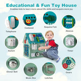 Large Montessori Sensory Busy Board | Learning Activity Toy | Interior Storage | Music Box 