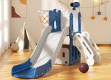 Montessori Children’s Slide Set | Basketball Hoop | Castle | Bridge | Indoor or Outdoor | Storage | Blue