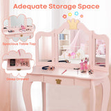 2-piece set includes a vanity makeup table and matching stool