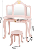 Smooth and glossy, this kids vanity table is perfect for petite princesses from 3 to 8 years and is super durable.