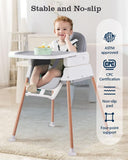 3 choices of positions of height - the play chair, the high chair, or the booster.