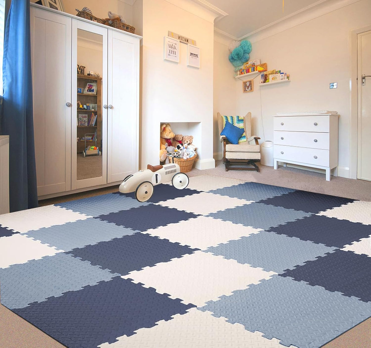 18 Interlocking Thick Foam Play Floor Mats | Multiple Colours
