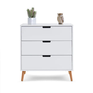 Scandi-Inspired Baby Changing Unit | Chest of Drawers | Baby Dresser | White & Natural