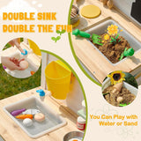 Montessori Mud Kitchen | Large Deluxe Outdoor Toy | Sand & Water Sink | Blackboard & Accessories