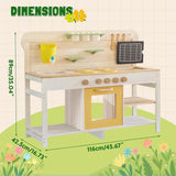 Outdoor Play Kitchen for Kids | Montessori Style | Mud Kitchen with Sink & Blackboard