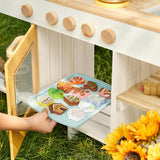 Kids Wooden Mud Kitchen | Montessori Inspired | Large Outdoor Set | Sink | Blackboard | Play Tools