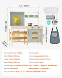 Kids Mud Kitchen | Montessori Style | Toy Kitchen with Tap, Sink & Water Butt | Includes Accessories