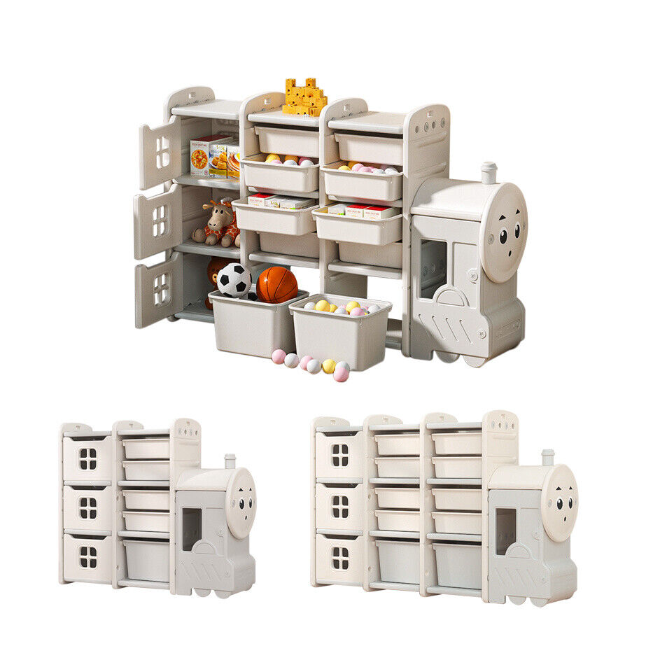 Large Montessori Train shaped Locomotive Toy Storage Toy Box 2