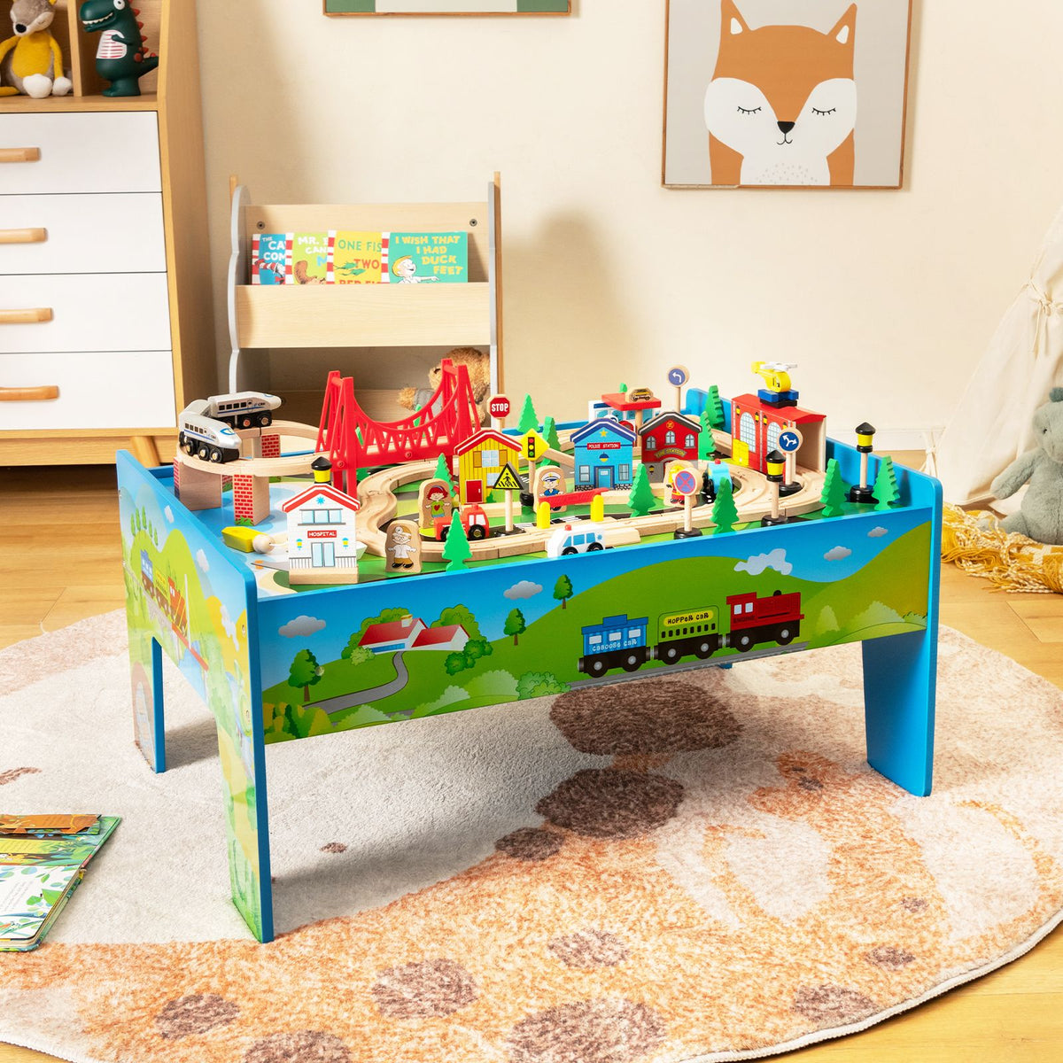 Little Tikes Ensemble de Table en Bois Véritable pour Train et Enfants avec Plus de 80 Pcs Multicolores, Table d'Activités avec Rangement, Rails, Trains, Voitures et Plus - Ensemble de Table de Little Tikes Ensemble de Table en Bois Véritable pour Train et Enfants avec Plus de 80 Pcs Multicolores, Table d'Activités avec Rangement, Rails, Trains, Voitures et Plus - Ensemble de Table de