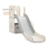 Montessori Slide Set | Basketball Hoop | Indoor or Outdoor | White & Grey | 12m and up