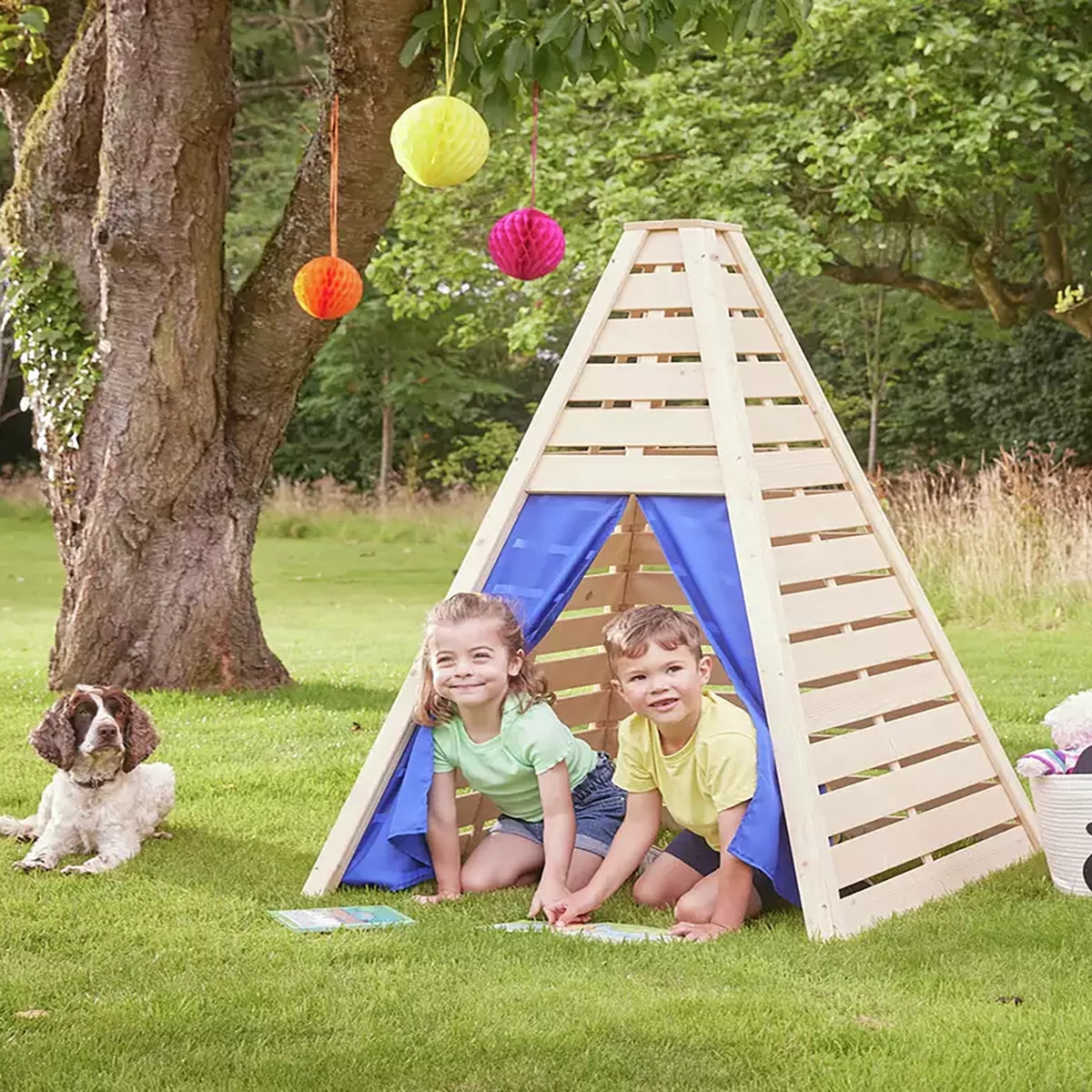 Kids FSC Eco Montessori Child Teepee Wood Playhouse Wigwam Den