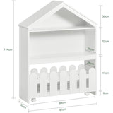 Large Montessori Eco-Wooden Dolls House Bookcase | Portable Toy Storage | White | 1.14m High x 91cm wide x 30cm deep