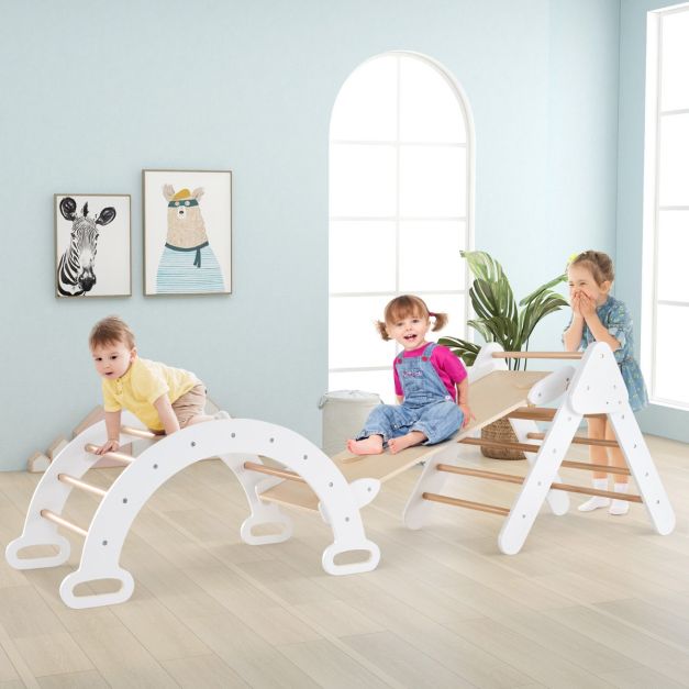 6-in-1 Montessori Pikler Set Triangle, Slide, Arch Climber