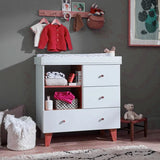 Contemporary High Quality Baby Changing Unit | Chest of Drawers | Baby Dresser | White