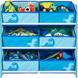 Fun dinosaurs themed storage unit with fabric pockets
