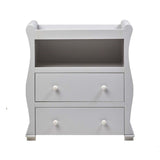 The Alaska Dresser has a beautiful sleigh shape with gentle curves, and is finished in a soft grey colour.