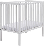 Snowdrop Cot | Space saving baby cot | with foam mattress | Crisp White