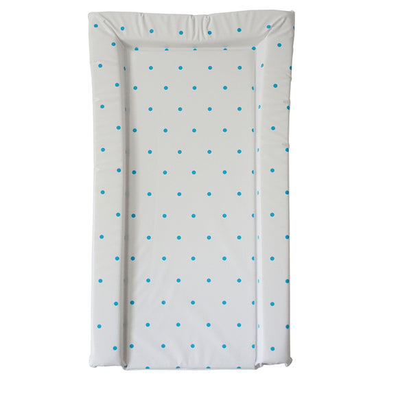 This essential polka dot blue print baby changing mat is a nice and simple mat to suit any nursery