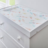Suitable to fit most baby dressers the pastel feather print mat is perfect for any nursery decor