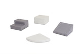 Soft Play Equipment | 4 Piece Climb & Slide Foam Set | Grey & White | 6m+