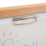 A double-sided easel with paper clip