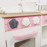 For example, our play kitchen consists of an oven with turning knobs, microwave and a hob to whip up tasty meals. 