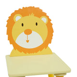 Includes wooden lion chair
