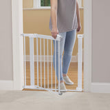 This baby gate opens in both directions and features a “keep open” system for when the kids aren't around.