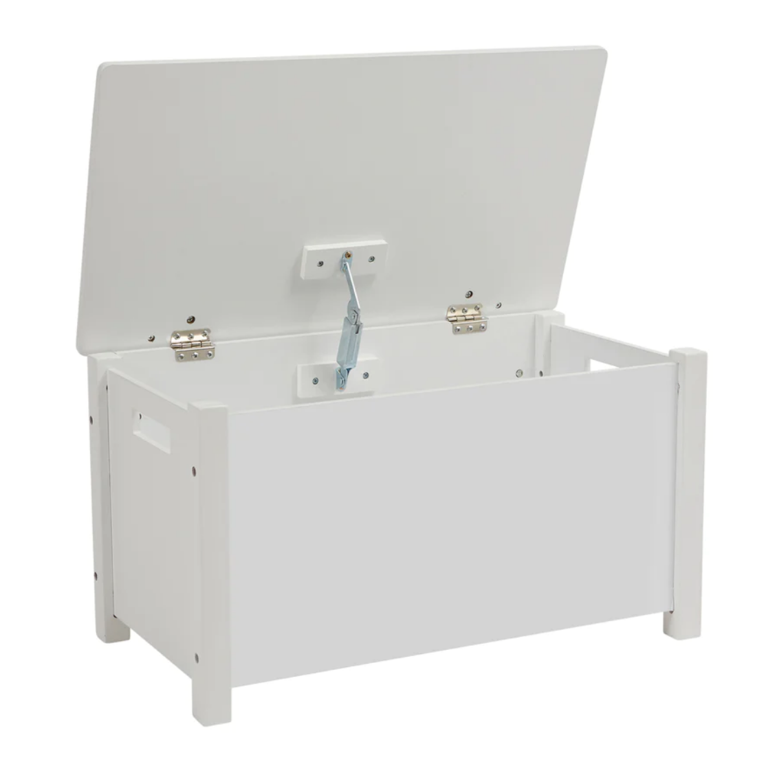 Montessori White Wood Toy Box Slow Release Safety Hinge 68cm wide