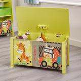 This large wooden toy box is a great storage idea for any child’s bedroom or play room.