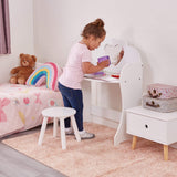 Childrens Dressing Table and Stool | Solid White Wood