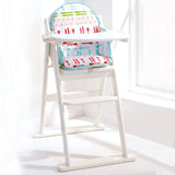 This solid wood white folding highchair is suitable from 6 months when baby moves from milk to solids.