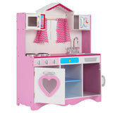 This large toy kitchen has a microwave, clock, sink and hob and children will love to make their own creations