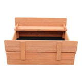Childrens Non-Allergenic Natural Wooden Sandpit with Lid and Seats