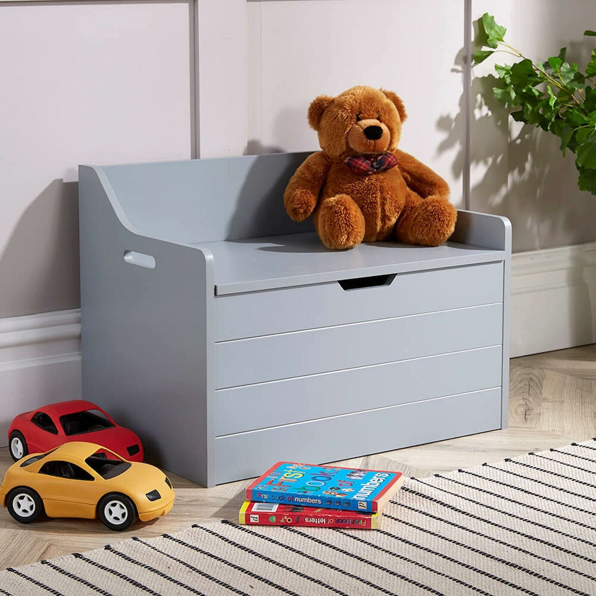 Kids Montessori Toy Box Bench Seat with Slow Release Hinge 62 x 40 x 46 www.littlehelper