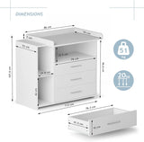 This modern and practical baby changing unit comes with 3 drawers and 2 storage pockets
