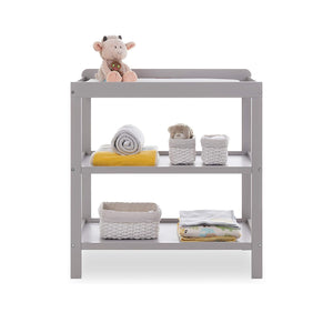 Pebbles 2 Tier Open Baby Changing Unit for Baby's Nursery | Warm Grey
