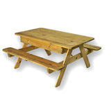 The picnic bench is large enough to seat four children comfortably and there is plenty of space in the sandpit