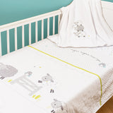 3 Piece Cot Bed Bedding Set | Quilt/Coverlet, Fitted Sheet & Fleece Blanket "Sleepy Sheep"