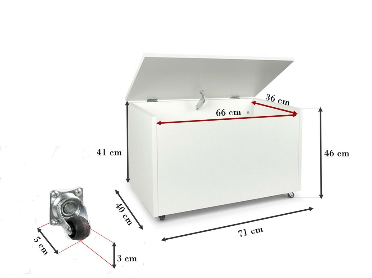 Montessori Unicorn Toy Box with Slow Close Safety Hinge White